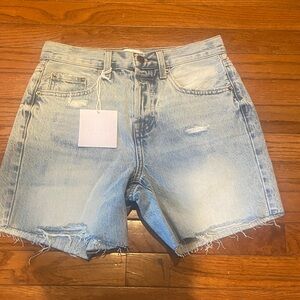 pistola St Tropez Wash Distressed High-Rise Denim Shorts